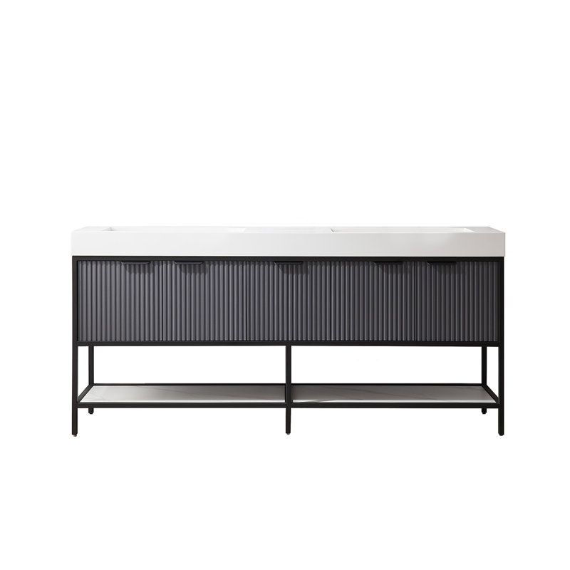 Ensemble de meuble-lavabo double 72 po Avonmore, gris