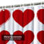 Grunge Red Heart Abstract Accent Art Shower Curtain with 12 Hooks-87288913