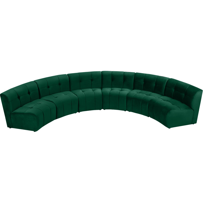 Jedson Velvet Sectional Symmetrical, Green Velvet