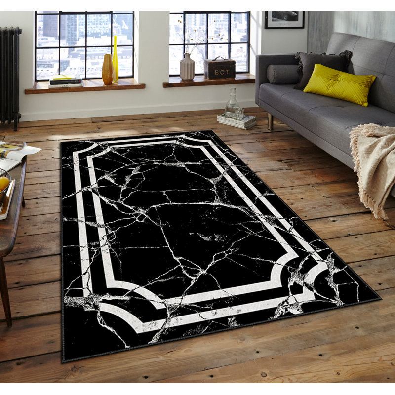 Luxurious Non-Slip Area Rug, 4.0 x 5.9 Feet, 100% Polyester, 740g/m² | Velvet Fabric with Digital Print | Easy-Clean Laminated Sponge Underside, Machine Washable | Perfect for Living Room, Bedroom & Home Decor