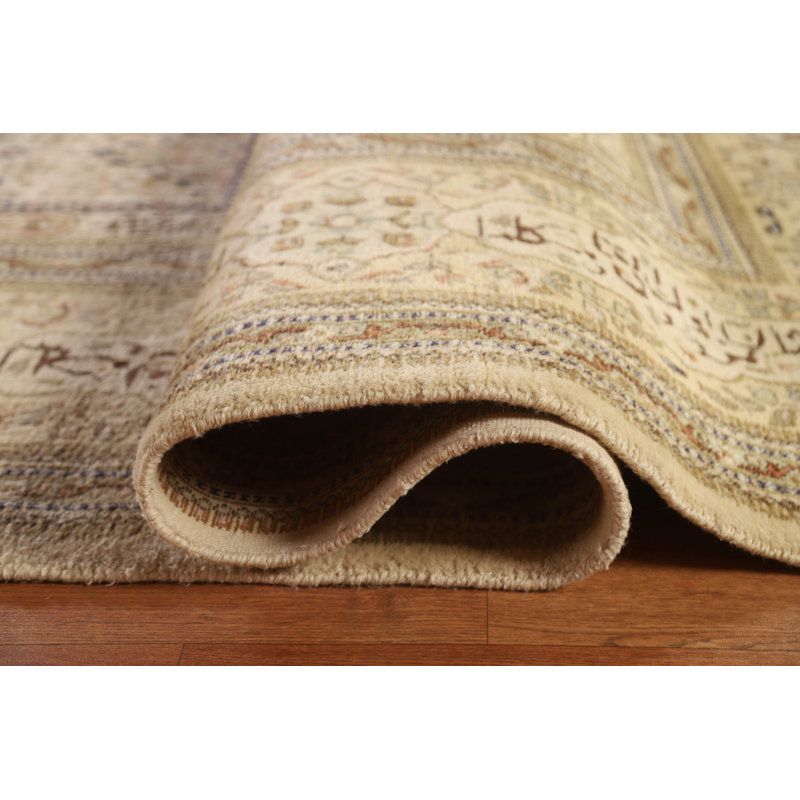 Tapis persan rétro à motif géométrique rétro Tabriz 13 x 18