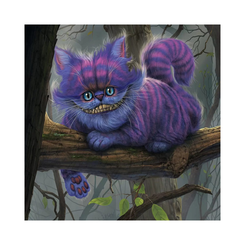 Cheshire Cat by Vincent Hie - Print on Canvas, 30.48 cm H x 30.48 cm W, Wrapped Canvas
