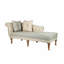Fauteuil en acajou 70,87 po de style américain avec rayures horizontales bleues