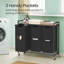 Trieur de linge, 43,5 gallons (165 L) Panier à linge avec 3 compartiments, chariot à roulettes, tablettes, sacs amovibles, poches-1477061604