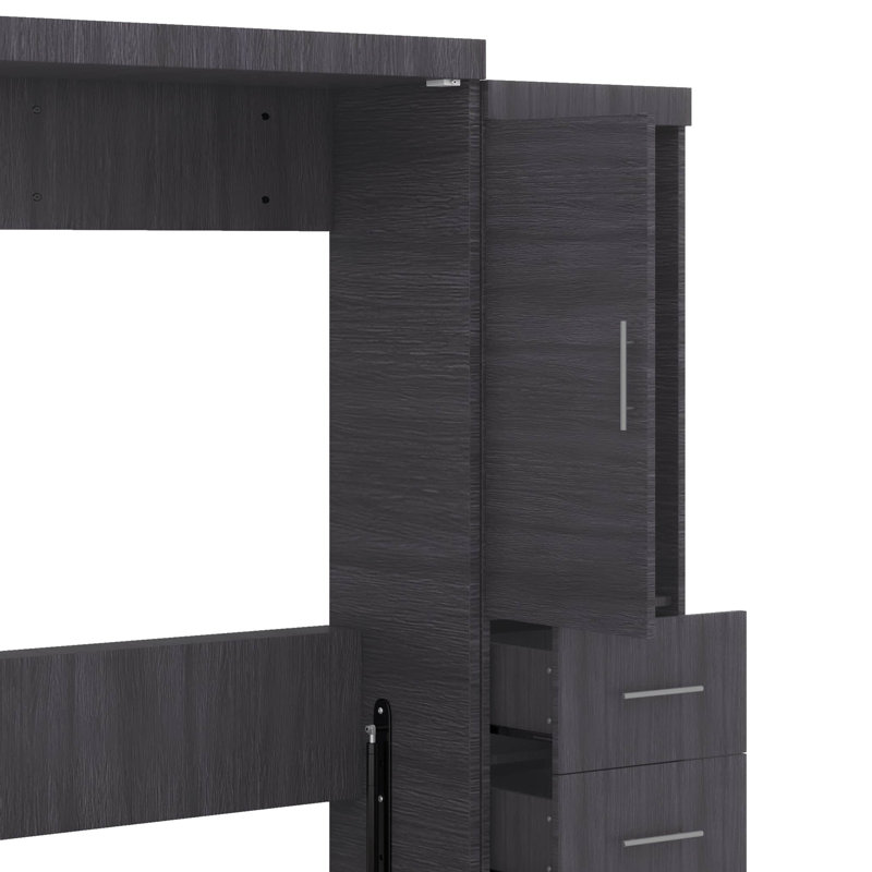 Lit escamotable avec armoire intégrée et tiroirs, Lit double