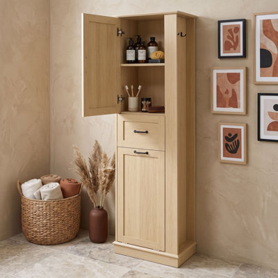 Armoire de rangement avec compartiment inclinable, tablettes réglables, poignées et crochets en alliage d'aluminium