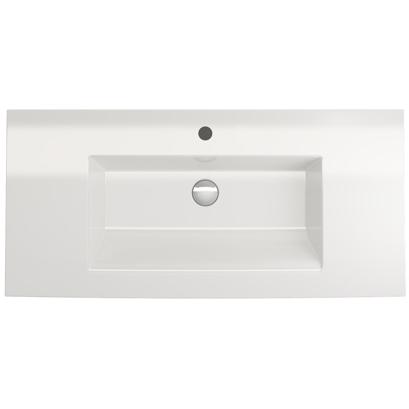 Ravenna Bathroom Sink, White, Single-Hole