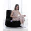 Fauteuil à billes de qualité supérieure, noir uni, 27,6 po x 31,5 po x 13,8 po | 100% polyester imperméable, rembourrage 100% en mousse de polystyrène, fermeture à glissière dissimulée | Conception moderne pour le divertissement à l'extérieur, capacité de 440 lb-674263930