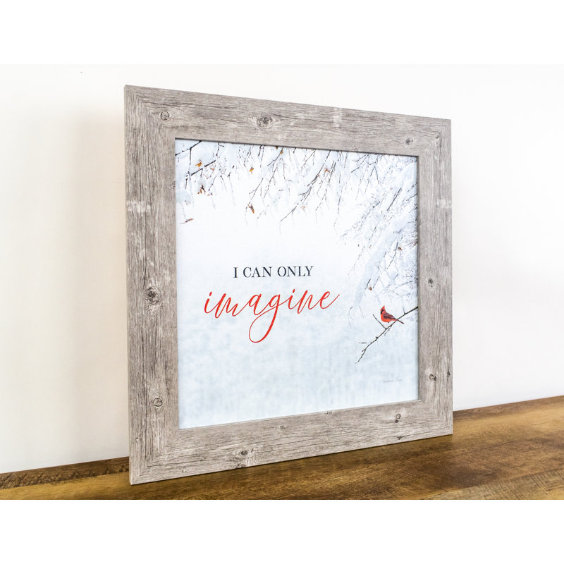 «Winter I Can Only Imagine», cardinal rouge neige scintillant, art encadré