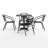Amadea Square Aluminum Dining Table and 4 Slat Back Chairs Set-1688283694-1688283691