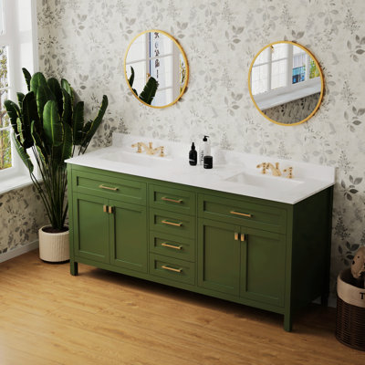 Khyir 72.59"" Double Bathroom Vanity Base Only -  Rosdorf Park, 8C4C4B12B5AD43879D74FE87951DE54F