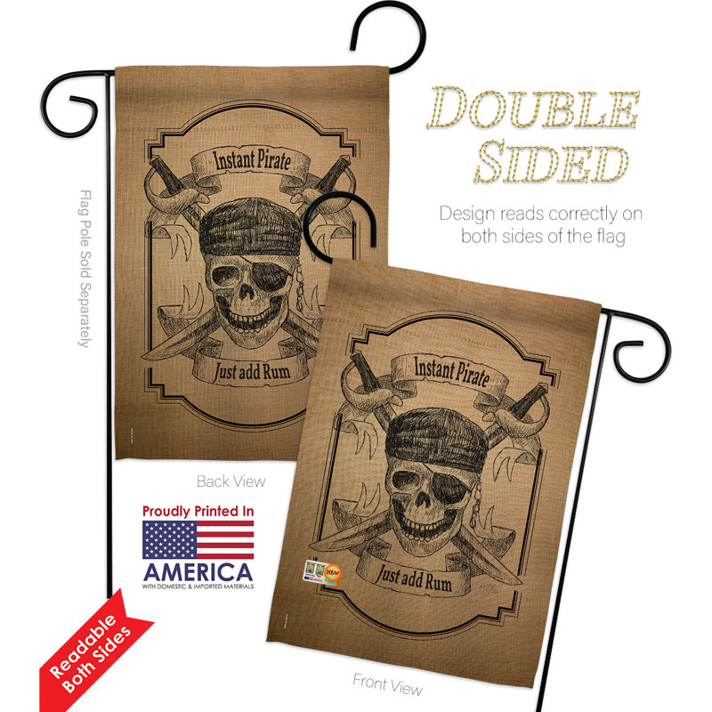 En toile jute de pirate 2 côtés en polyester 18,5 x 13 po instant pirate ensemble de drapeau