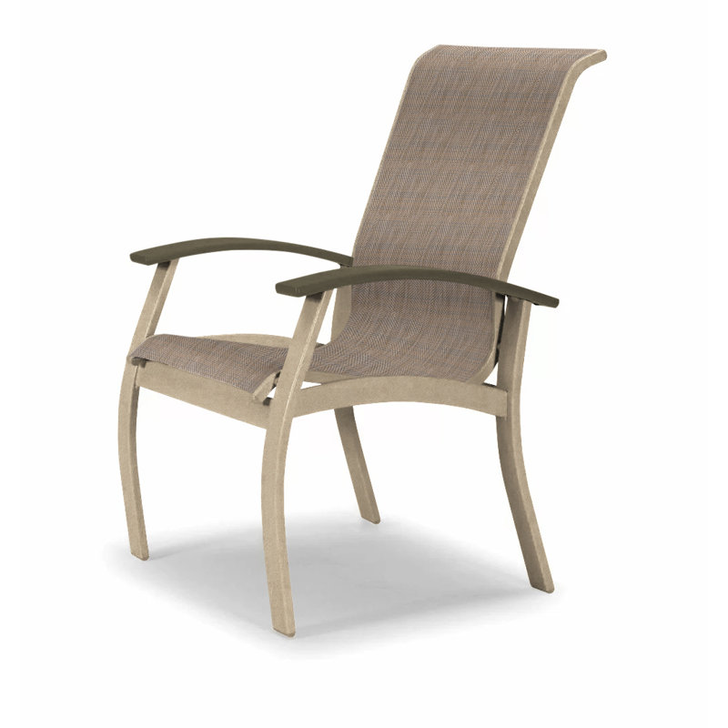 Chaise de patio Askar, Vert forêt 22D Sunbrella® vert, Beachwood, Blanc brillant