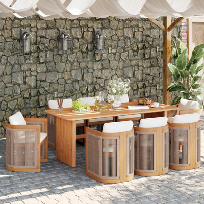 Januita Outdoor Acacia Wood Dining Set