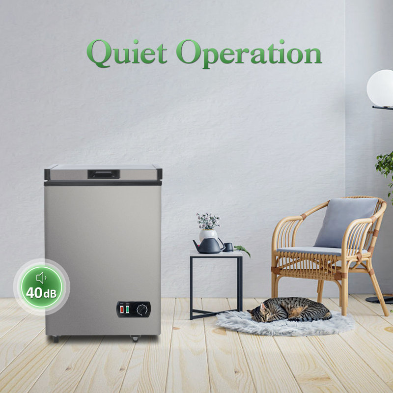 LifePlus Chest Freezer 4.2 Cubic Feet with Removable Storage Basket, Deep Freezer 7 Adjustable Temperature, Energy Saving, Super Quiet for Garage, Office, Kitchen, or Apartment