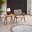 Table d'appoint carrée Velentina, finition naturelle