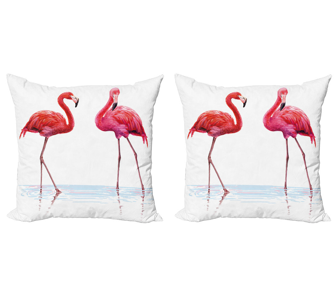 Kissenbezug, Exotische Flamingos on Sea, Flamingo, Orange Lavendel