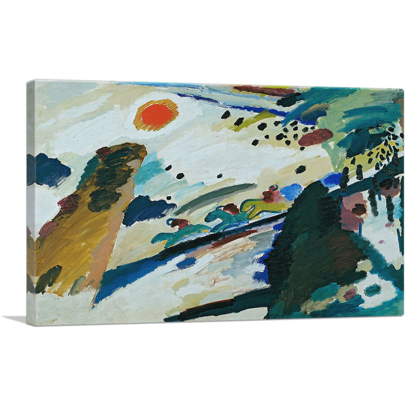 "Paysage romantique" par Wassily Kandinsky, reproduction d'art sur toile tendue, H 26 po x l 40 po x 1,5 po