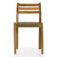 Ensemble de 2 chaises de salle à manger d'intérieur / extérieur en teck clair Bleta avec siège tissé à la main et dossier à lattes-286465780