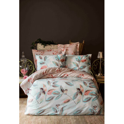 Satin Floral Duvet Cover