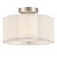 Plafonnier semi-encastré en tissu 3 lumières Tekamah-59518743-59518744