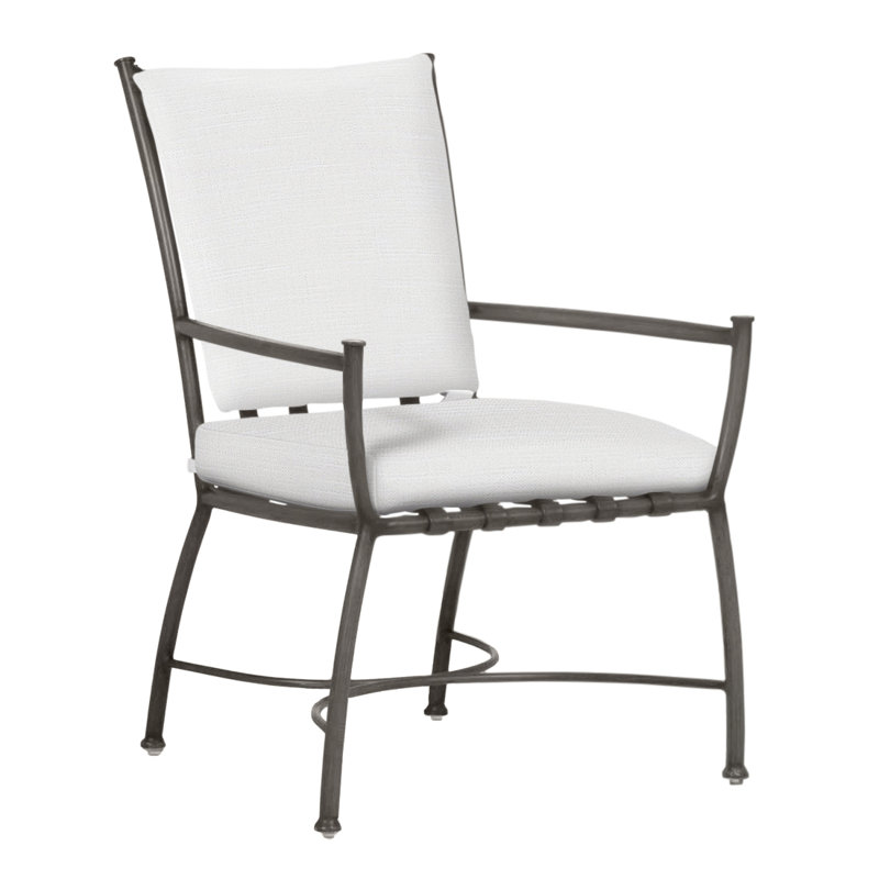Chaise avec accoudoirs en aluminium Majorque, InsideOut® Rollo ‑ lin dentelle, Pas de soudure
