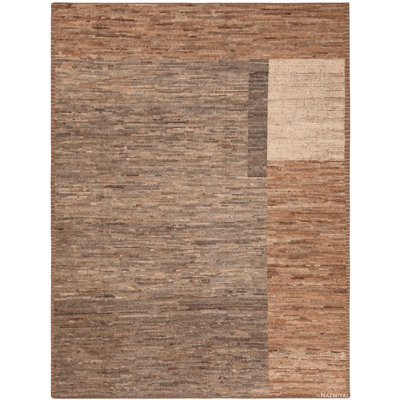 Tapis marocain moderne brun / gris One-of-a-Kind