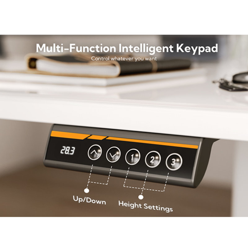 48 Inch Electric Glass Standing Desk, Adjustable Height ,Quick Install Home Office Computer Desk, Stand Up Desk