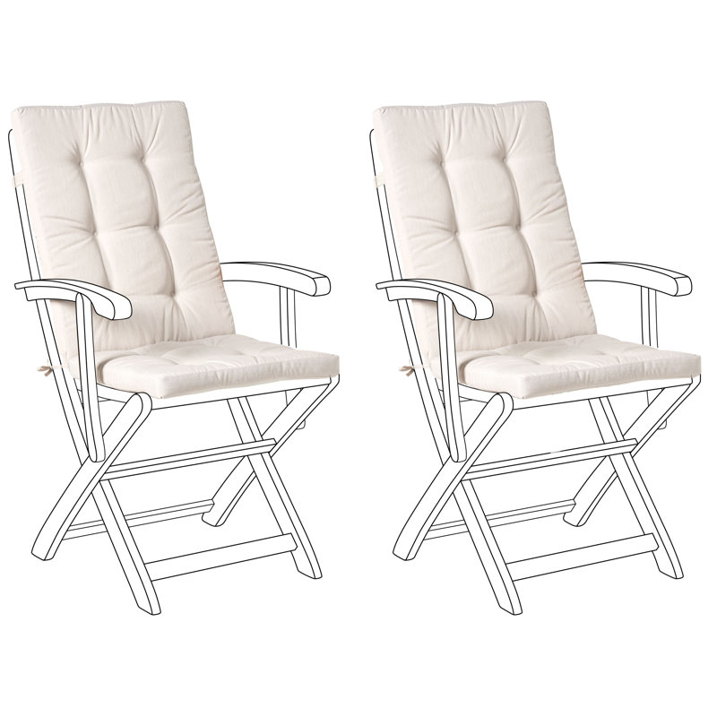 Set of 2 Back/Seat Cushions MAUI PREMIUM, Light Beige