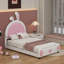 Lit plateforme tapissier simple avec tête de lit en forme de lapin-71875449