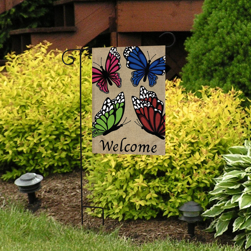 Drapeau de jardin Butterfly Welcome Spring, Paysage, nature