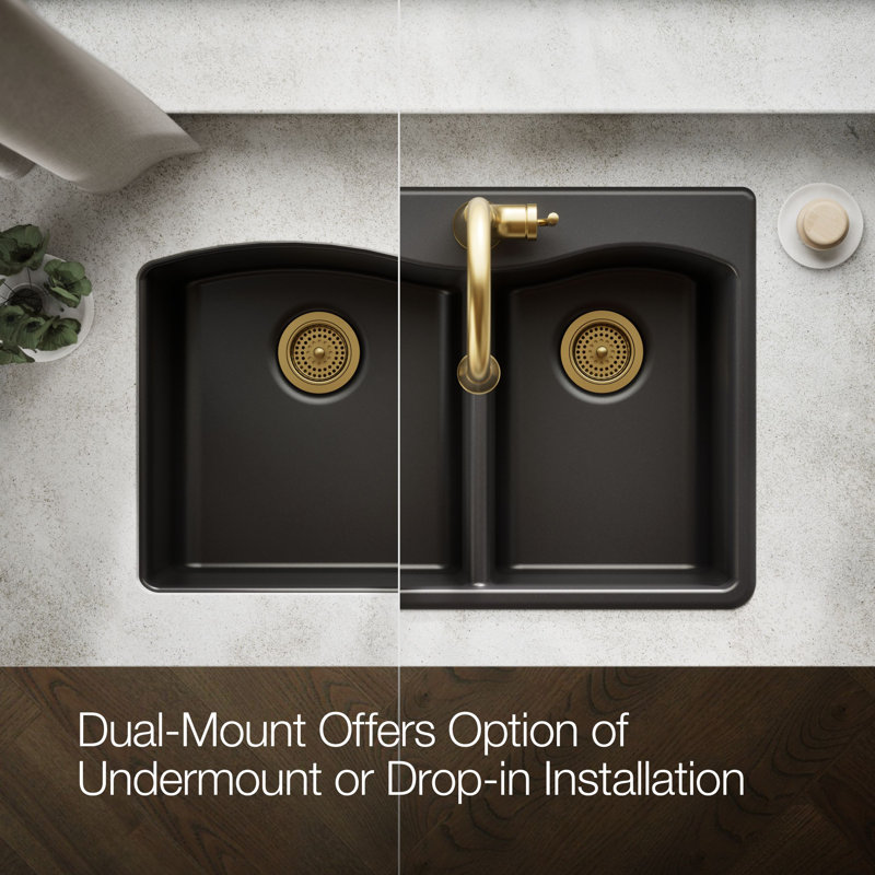 Kennon Neoroc 33" L x 22" W Dual Mount Kitchen Sink, Matte Black