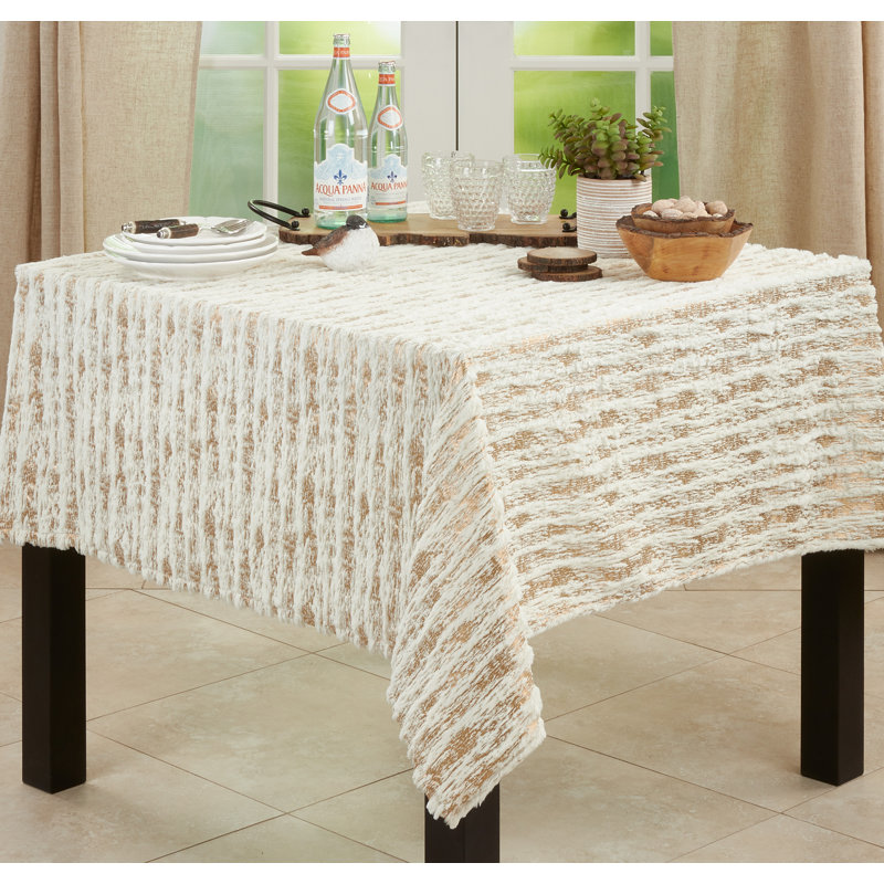 Nappe carrée à motif géométrique talon, Or