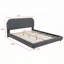 Lit rembourré en tissu molletonné à profil bas-615664085