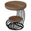 Table de bout ronde ronde avec rangement à 2 niveaux