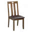 Ensemble de table de salle à manger brun 5 pièces et 4 chaises d'appoint rembourrées en bois de style transitionnel