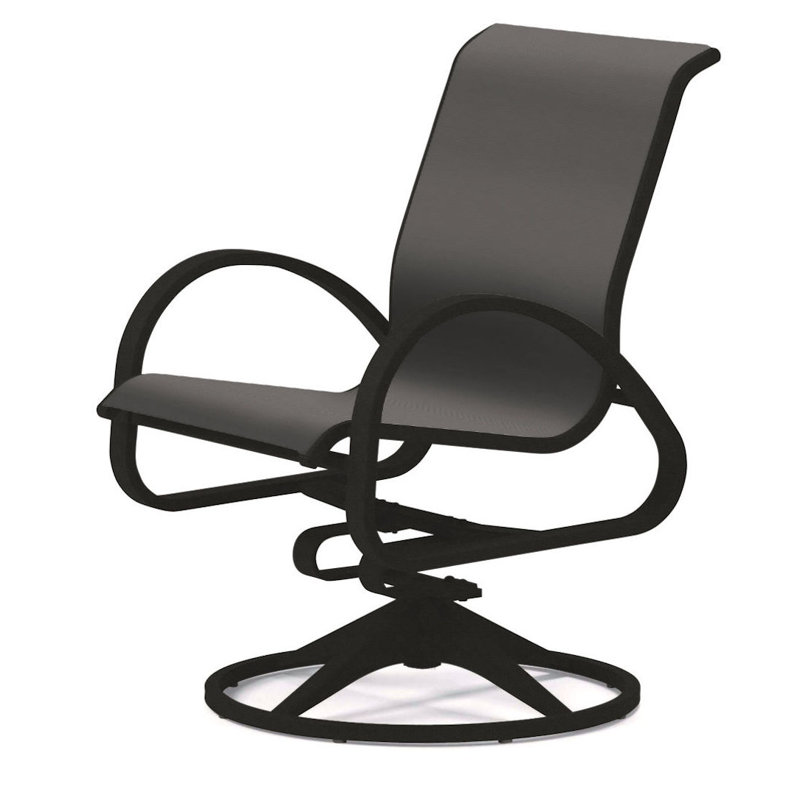 Aruba 1 Outdoor Dining Armchair, Textured Graphite, Bark Performance