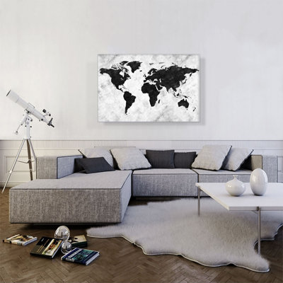 " Black White World Map "