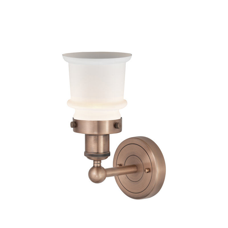 Charlo Armed Sconce, Matte White, Antique Copper