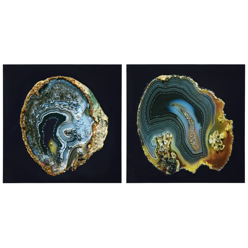 «Geode Splendor I & II», art mural sur toile recouverte d'époxy Crystallus
