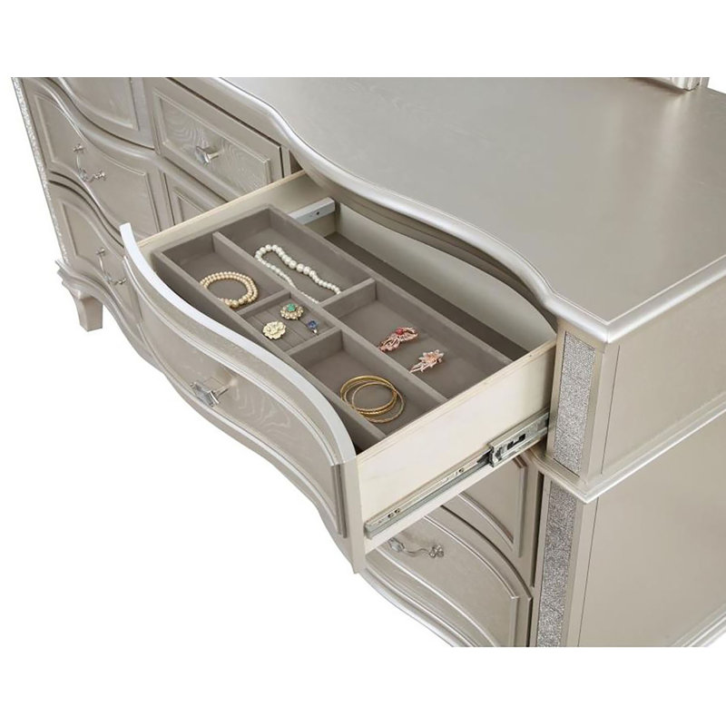 Commode 9 tiroirs avec miroir Dayvien