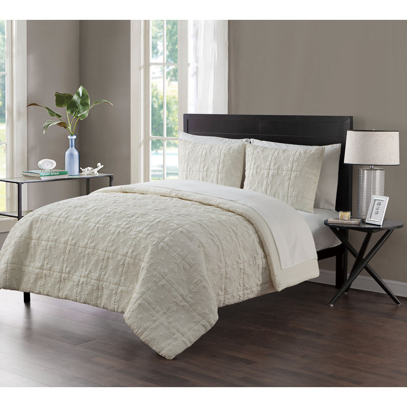 Modern & Contemporary Polyester Comforter, Full, Ivory