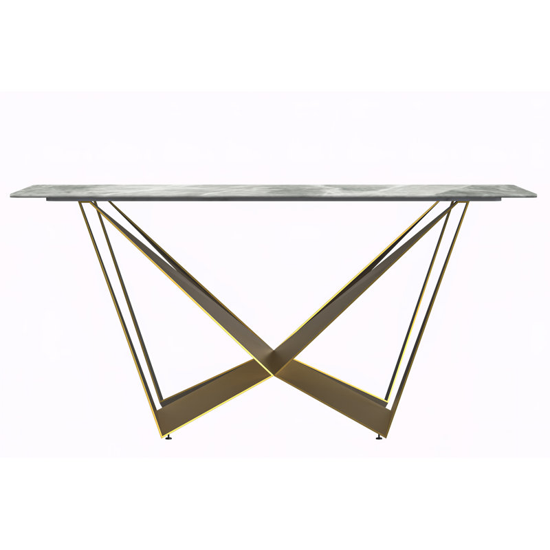 Lakshan Metal Base Dining Table, Light Gray, 29.1"H x 55.11"L x 31.5"W