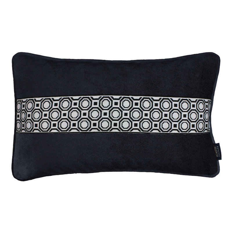 Rectangular Throw Cushion, Black, 50cm H x 30cm W x 5cm D