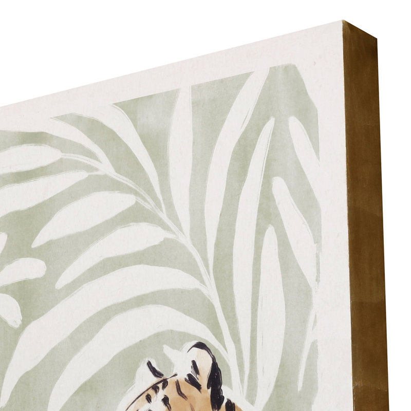 Black Plastic Framed Jungle Cats II Canvas Art
