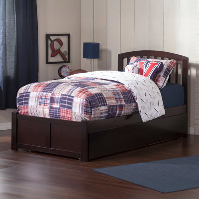 Florio Solid Wood Platform Bed with Footboard and Trundle