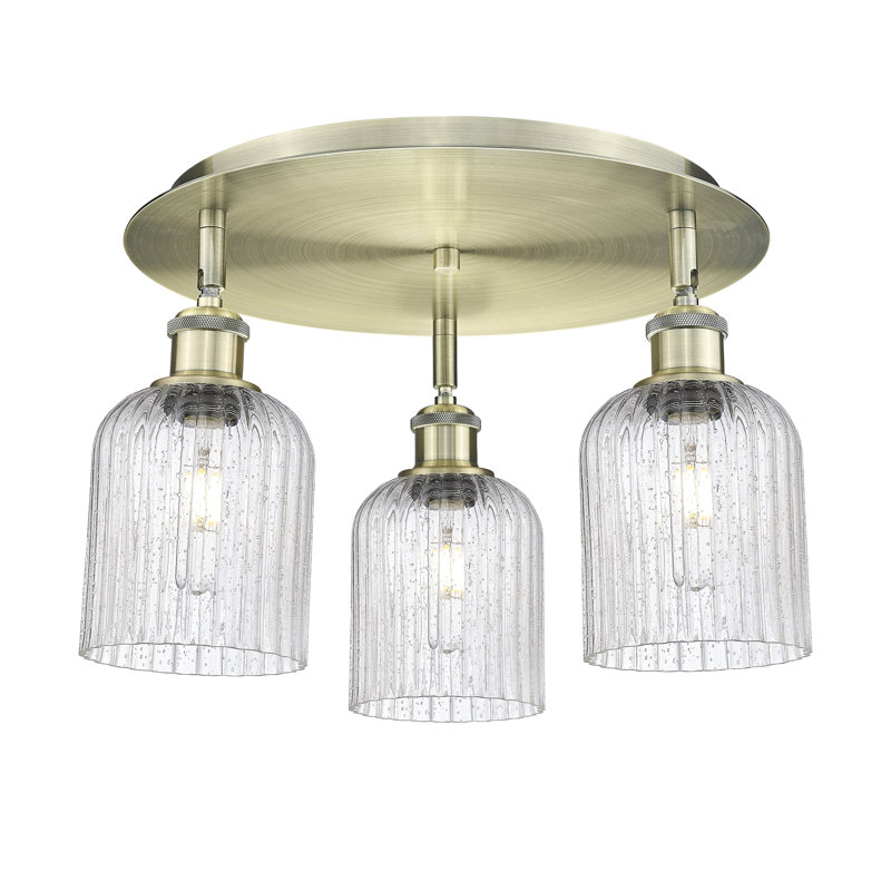 Plafonnier encastré 3 lumières 17 po Ballston, Grainé, Laiton antique