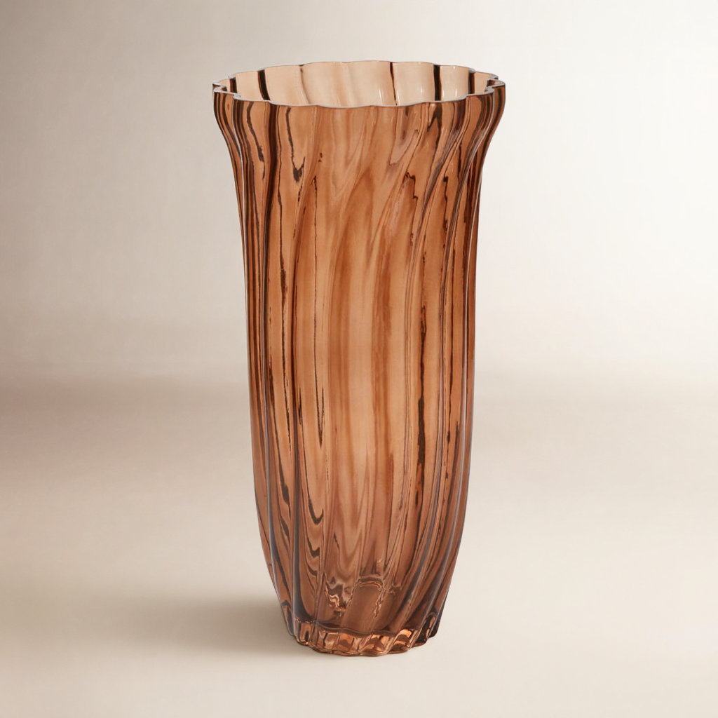 Marajo Glass Table Vase, 14" H x 7" W x 7" D