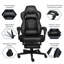 Fauteuil d'ordinateur ergonomique pour adultes à dossier haut avec repose-pieds et soutien lombaire-53046268
