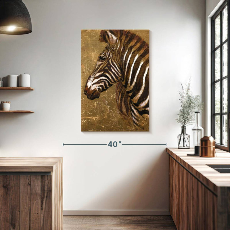 Brampt Gold Zebra I, 39" H x 26" W